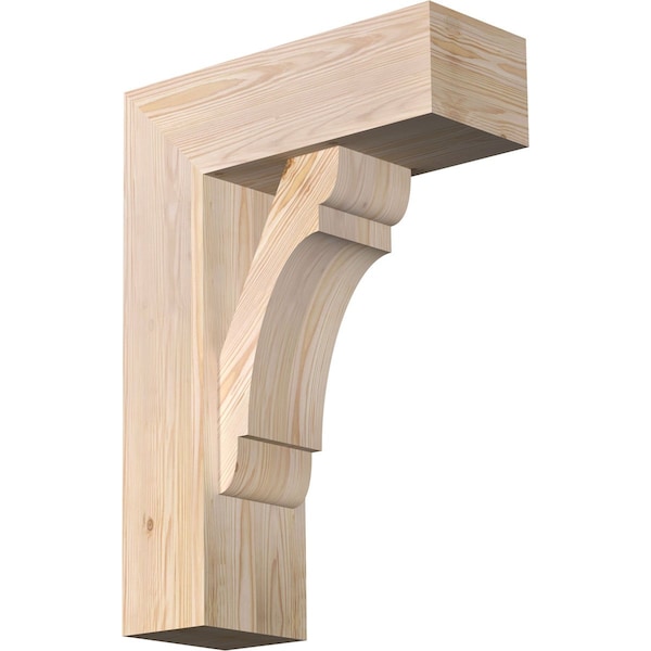 Ekena Millwork Olympic Block Smooth Bracket w/ Offset Brace, Douglas Fir, 7 1/2"W x 20"D x 28"H BKT0806X20X28OLY05SDF - main